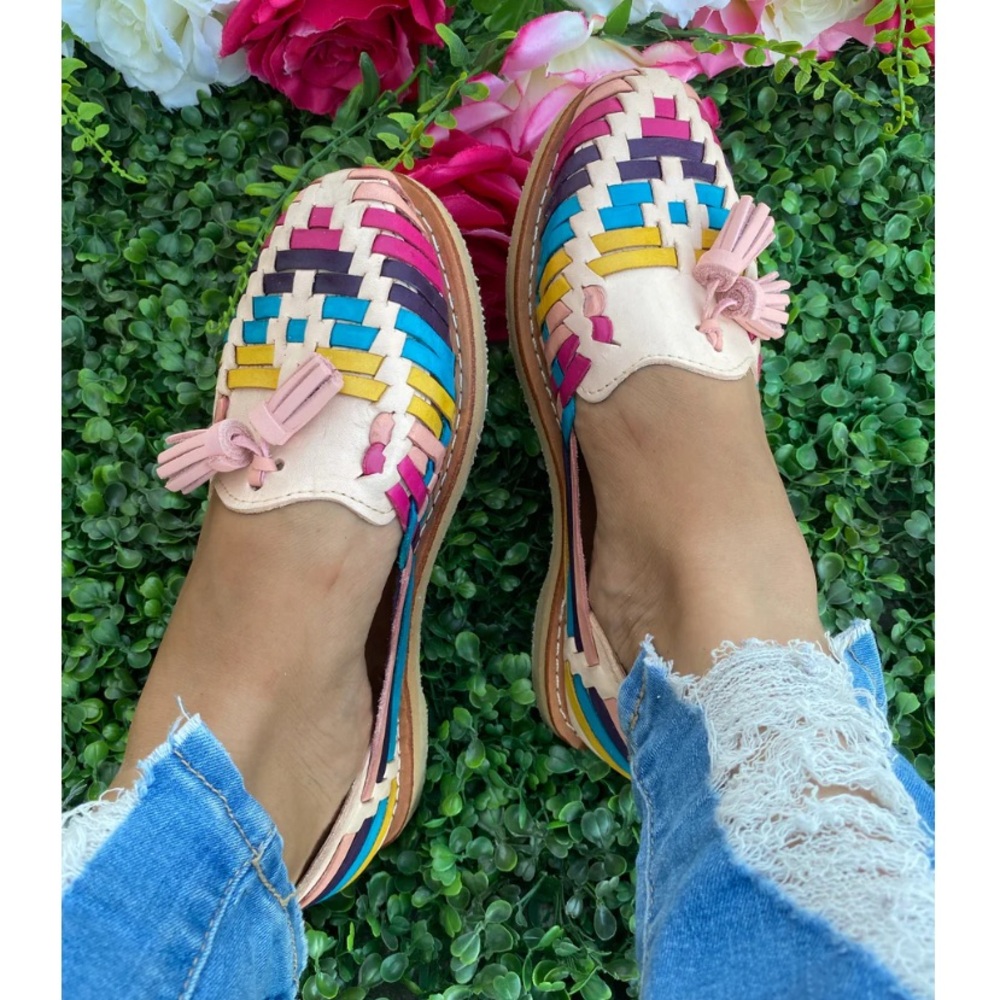 New Mexican leather huarache-Sandals for woman-Hand made-Size 6